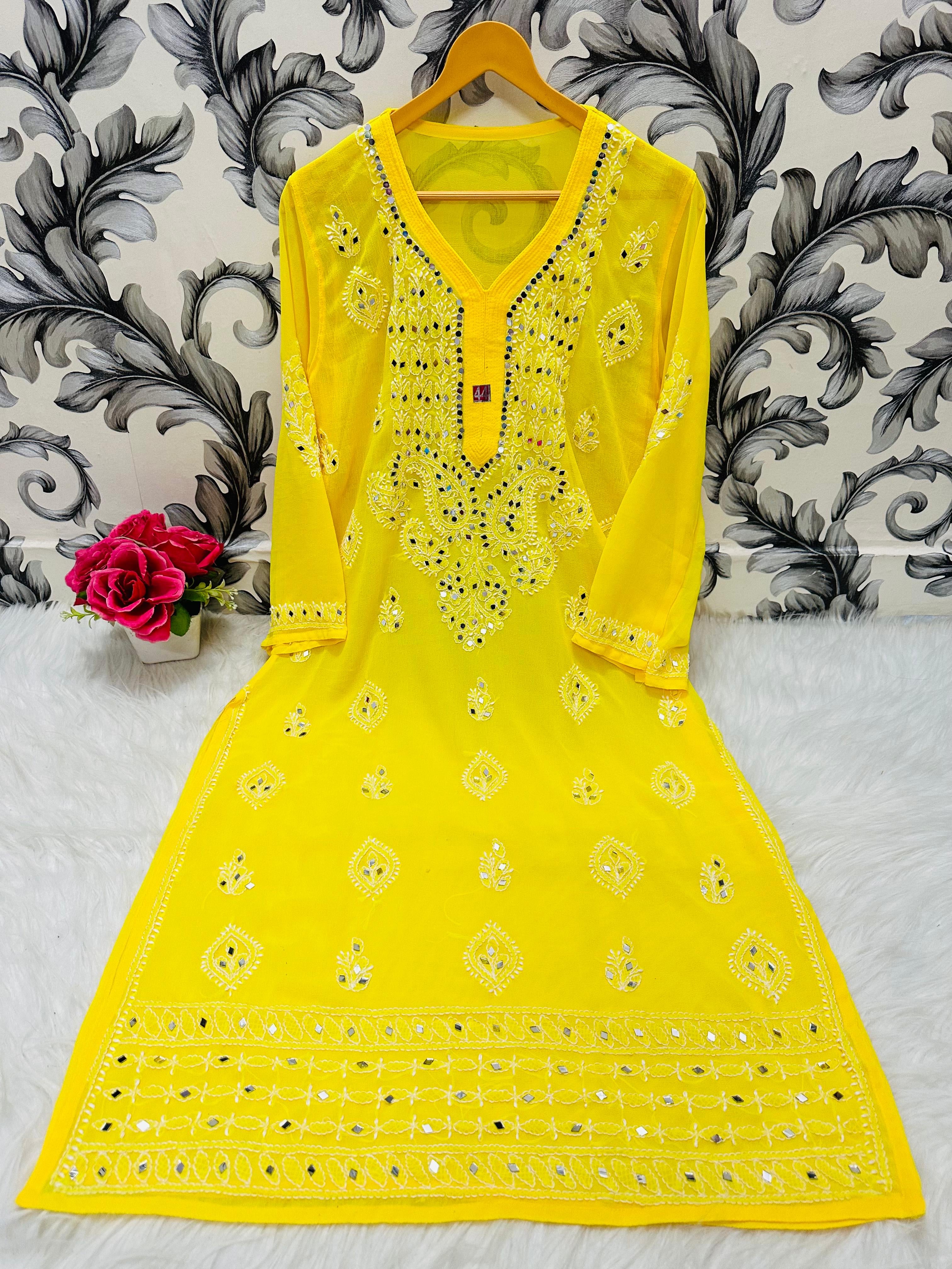 Heavy Gala Daman Mirror Kurta with inner