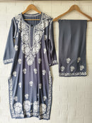 Stylish Crafted Chikankari heavy embroidered kurta Set