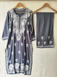 Stylish Crafted Chikankari heavy embroidered kurta Set