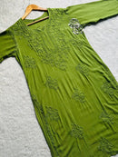 beautiful rose boota rayon kurti