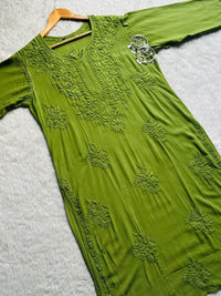 beautiful rose boota rayon kurti