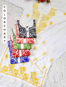 Pure Mul cotton Hand Threaded Kurta and plazzo