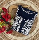 Lucknowi Chikankari Polister Thread Beautiful Ghas Patti Hand Modal Kurti