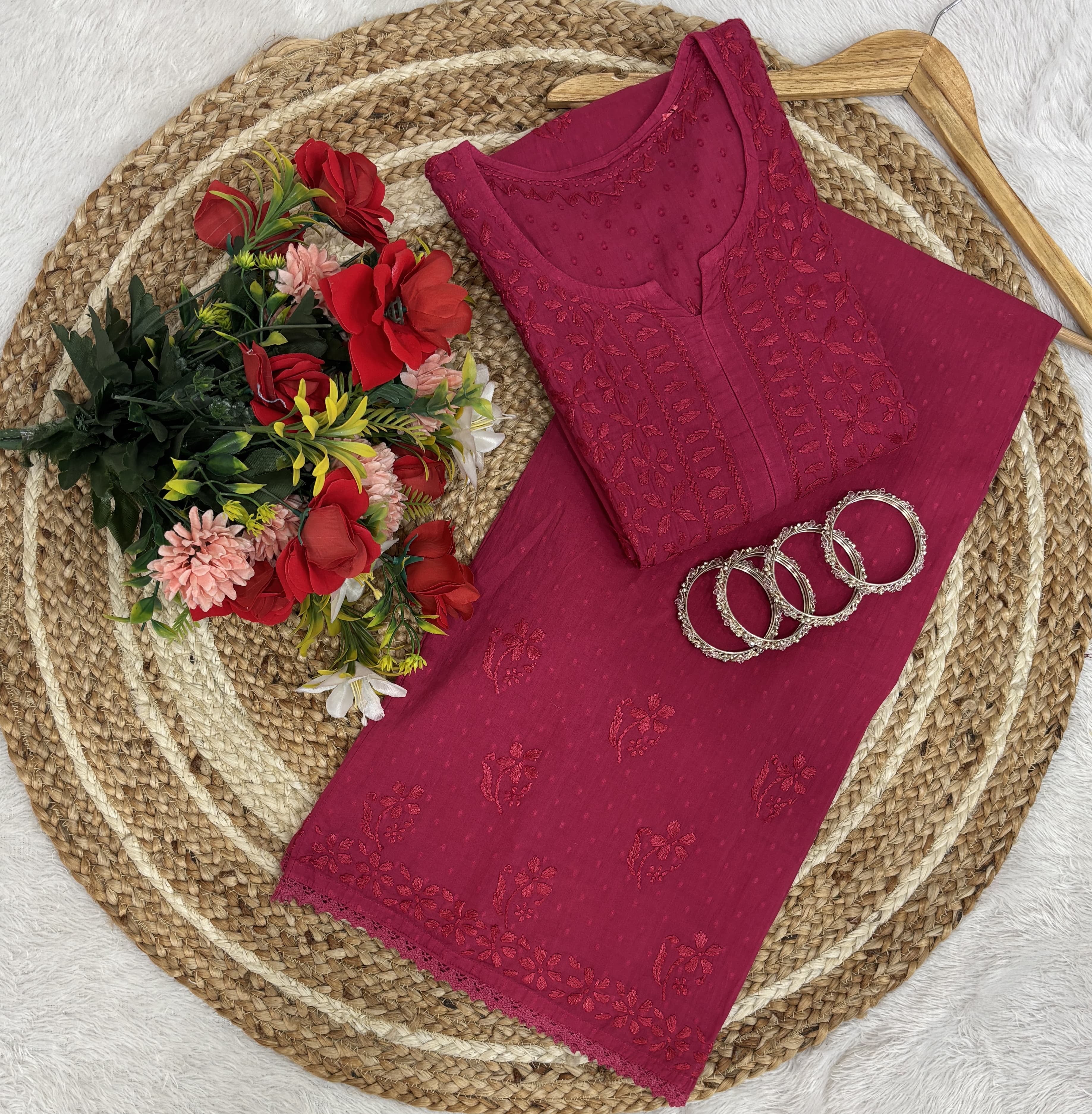 Ghass patti Dobby cotton Plazzo set