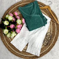 Ghas patti Hand rayon work dot Dori Angrakha