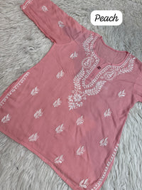 Rich Handworked Gala Buti Soft Short Top