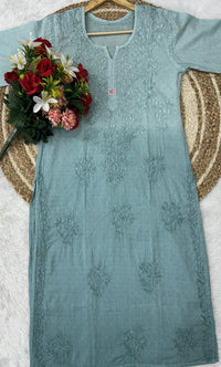 Premium Dobby Cotton Dyeable Dual Shade Kurtas With Free size Pant