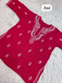 Rich Handworked Gala Buti Soft Short Top