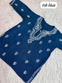 Rich Handworked Gala Buti Soft Short Top