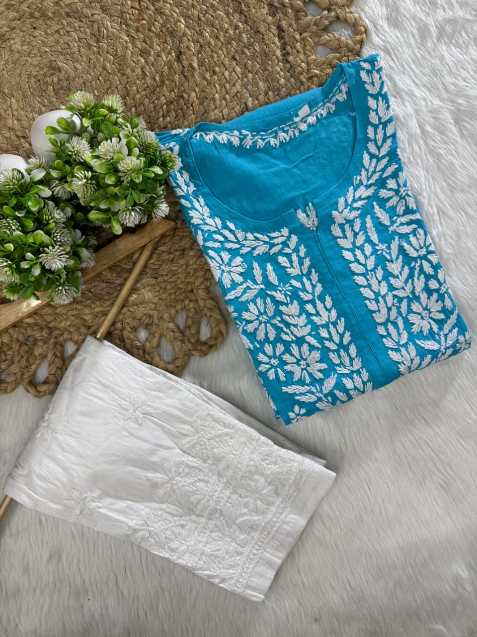 Rayon Long Chikan Kurtas