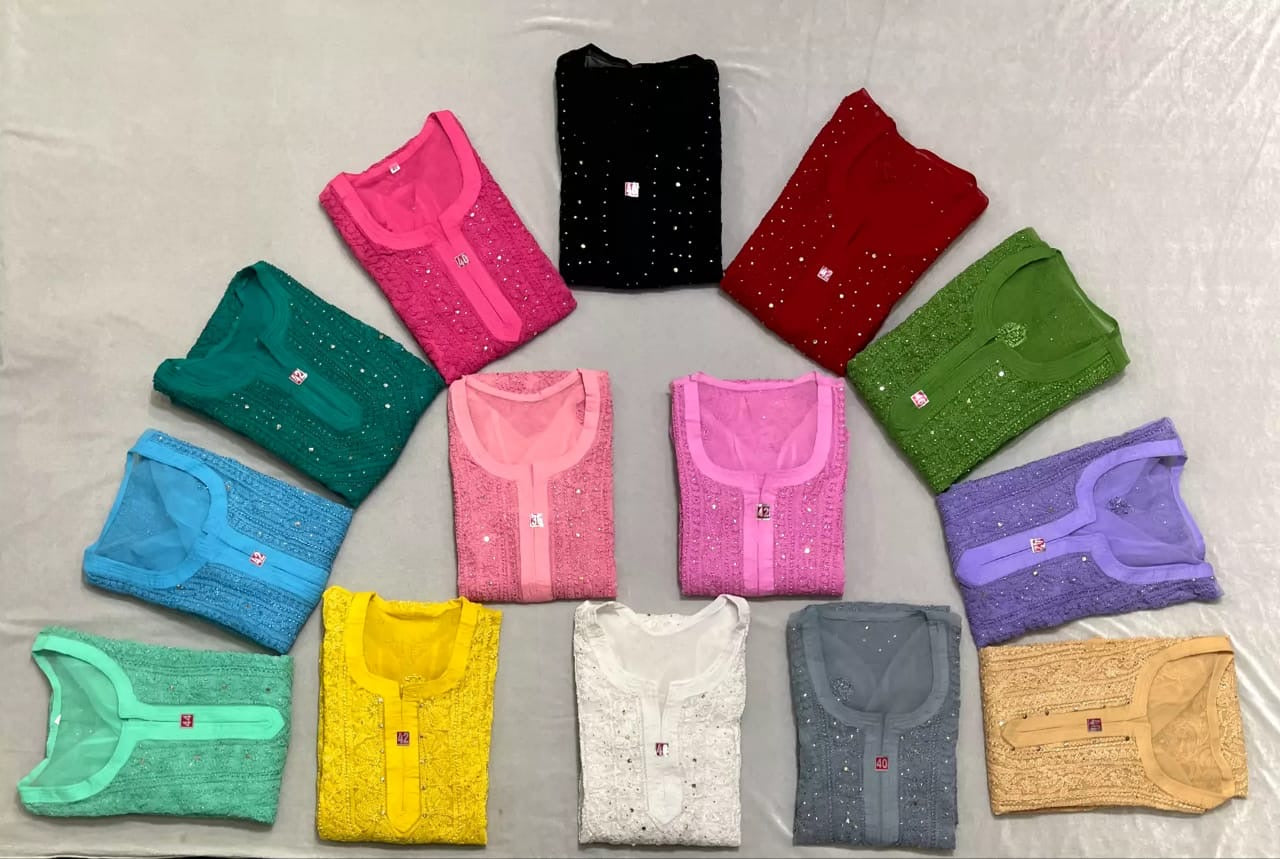 Resham muqiaish work jaal heavy kurta