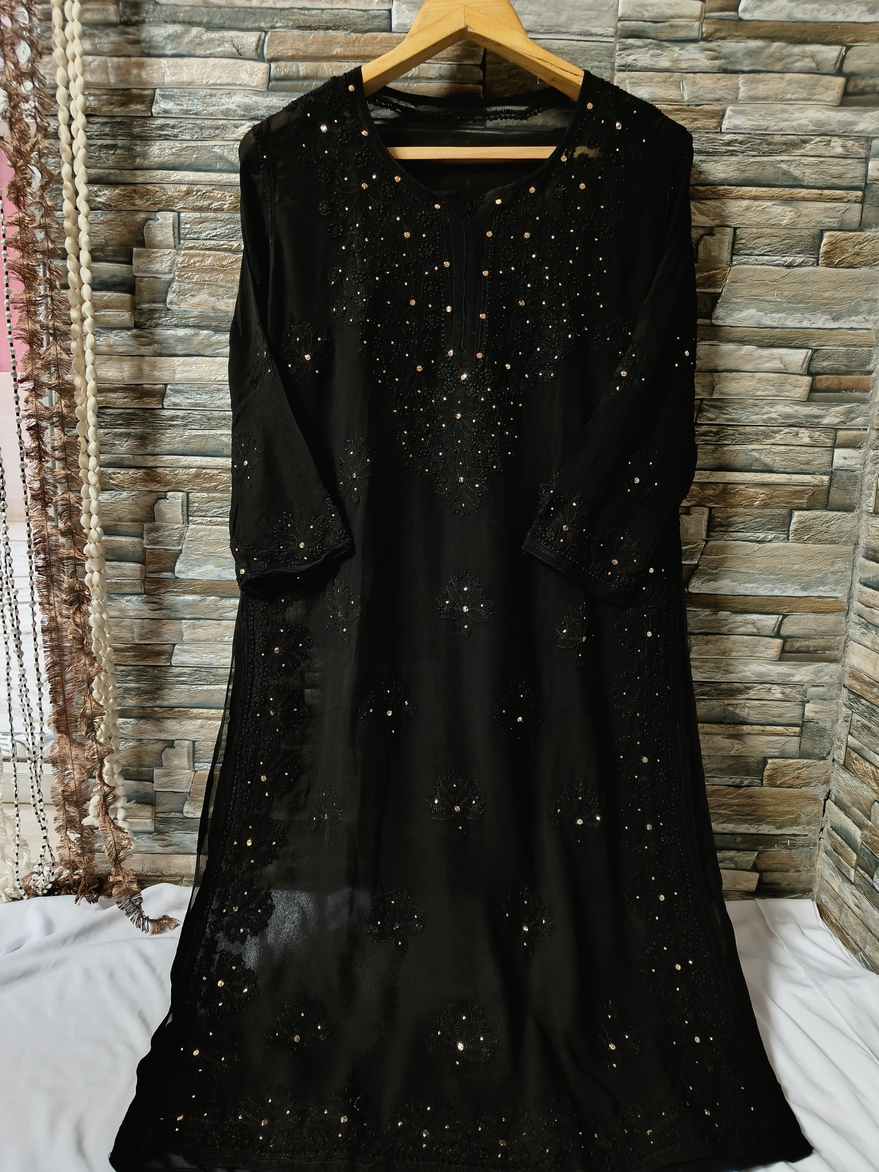 Muqaish Worked Hania Chikankari Kurta