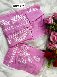 Modal Cotton Fine Embroidery Work Stylish Shirt Pant