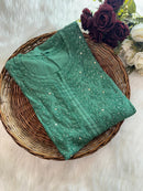 nyra chanderi mukaish kurti with bhakiya phanda work