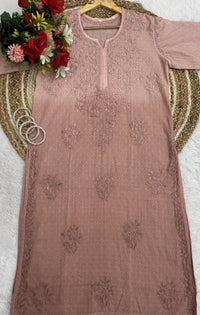 Premium Dobby Cotton Dyeable Dual Shade Kurtas With Free size Pant