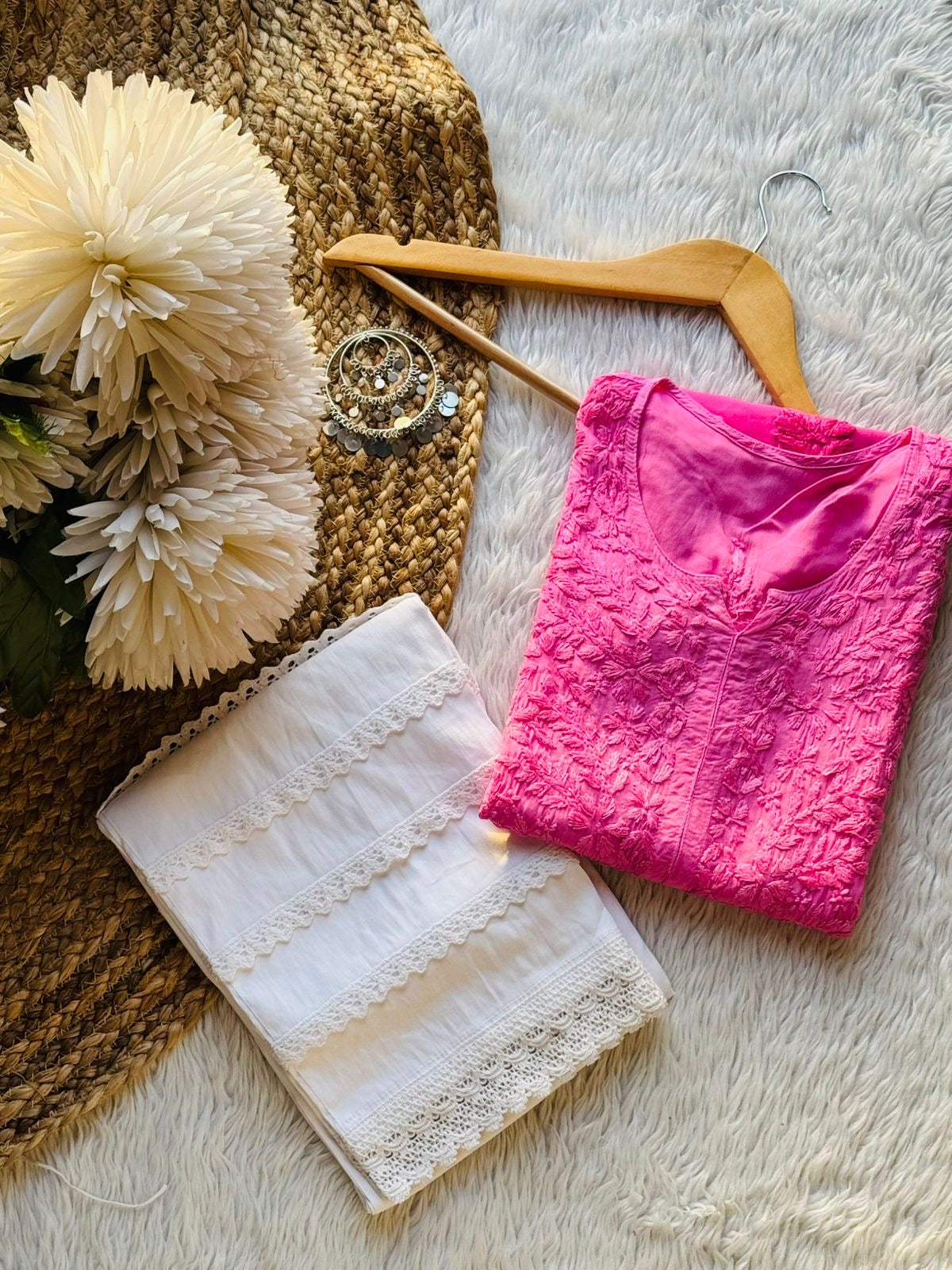 Ombre Modal Cotton Kurta With lais Pant