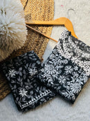 black printed mal boat neck set