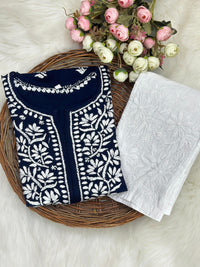 Heavy Rayon Kurti with Lycra machine work pant