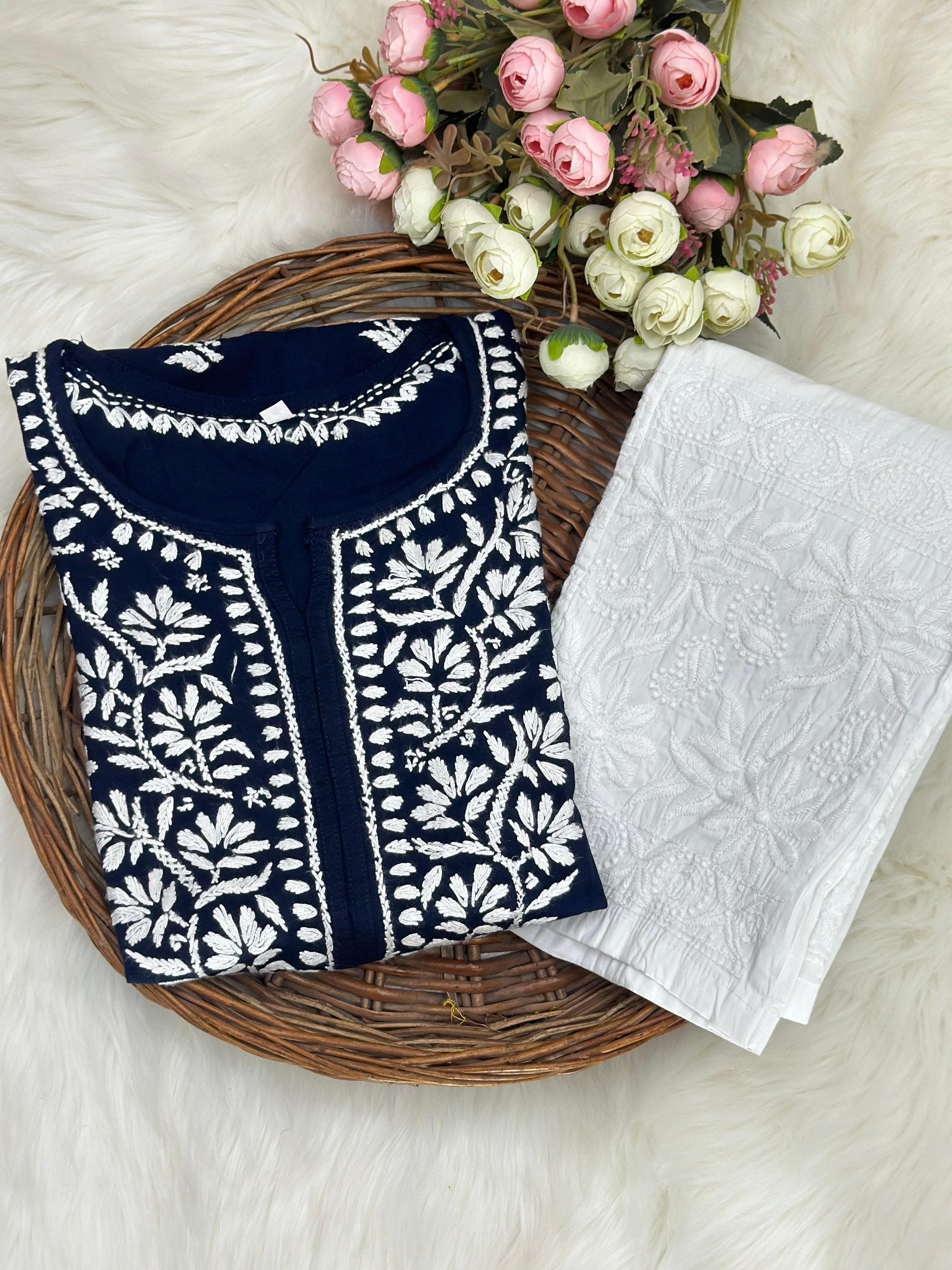 Heavy Rayon Kurti with Lycra machine work pant