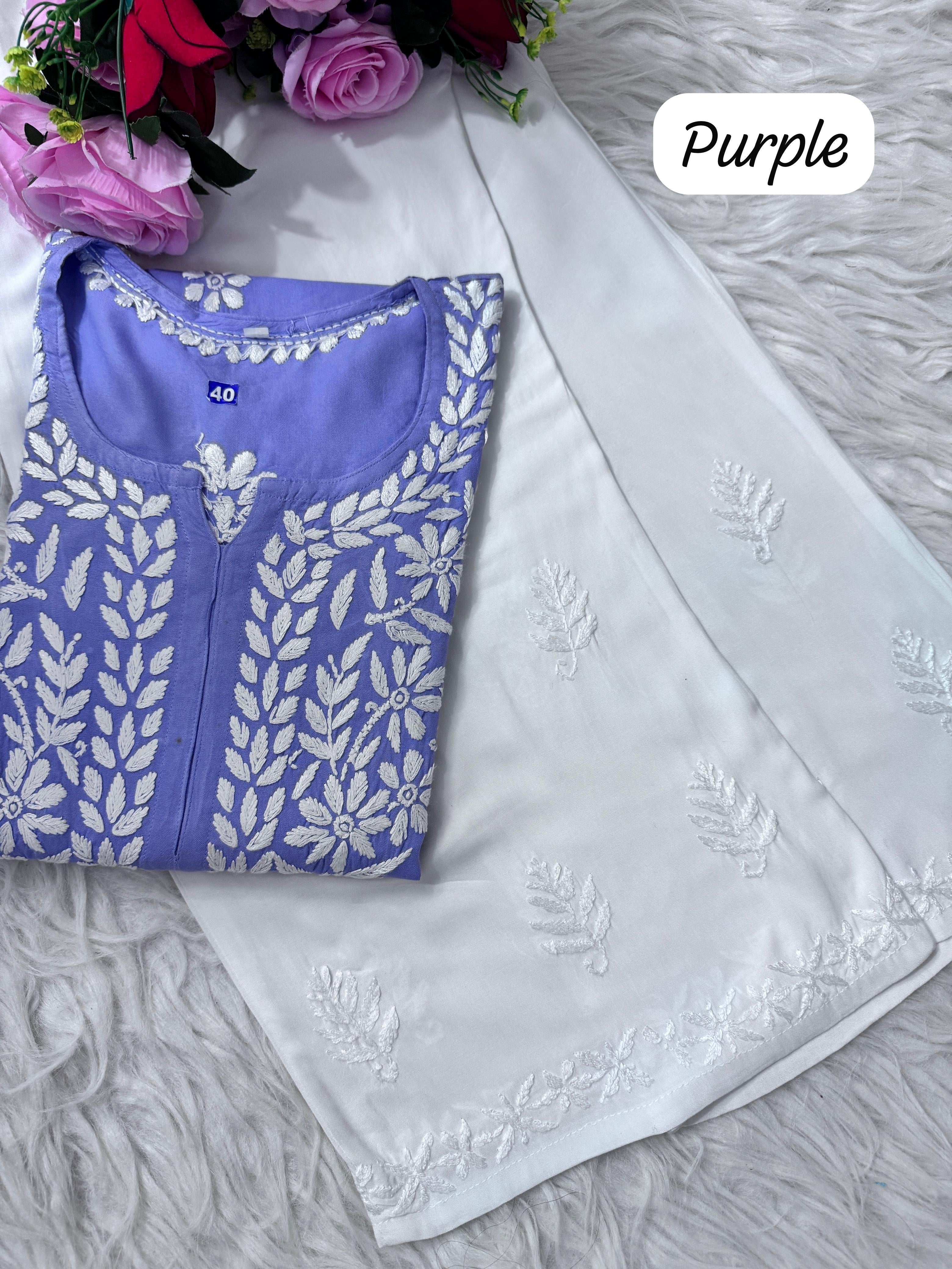 Heavy handwork Fine rich Modal soft Kurta with bottom