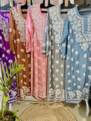 Viscose 3d Work Detailed Worked Kurta Only