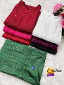 Heavy Handwork chanderi Muqaish kurta