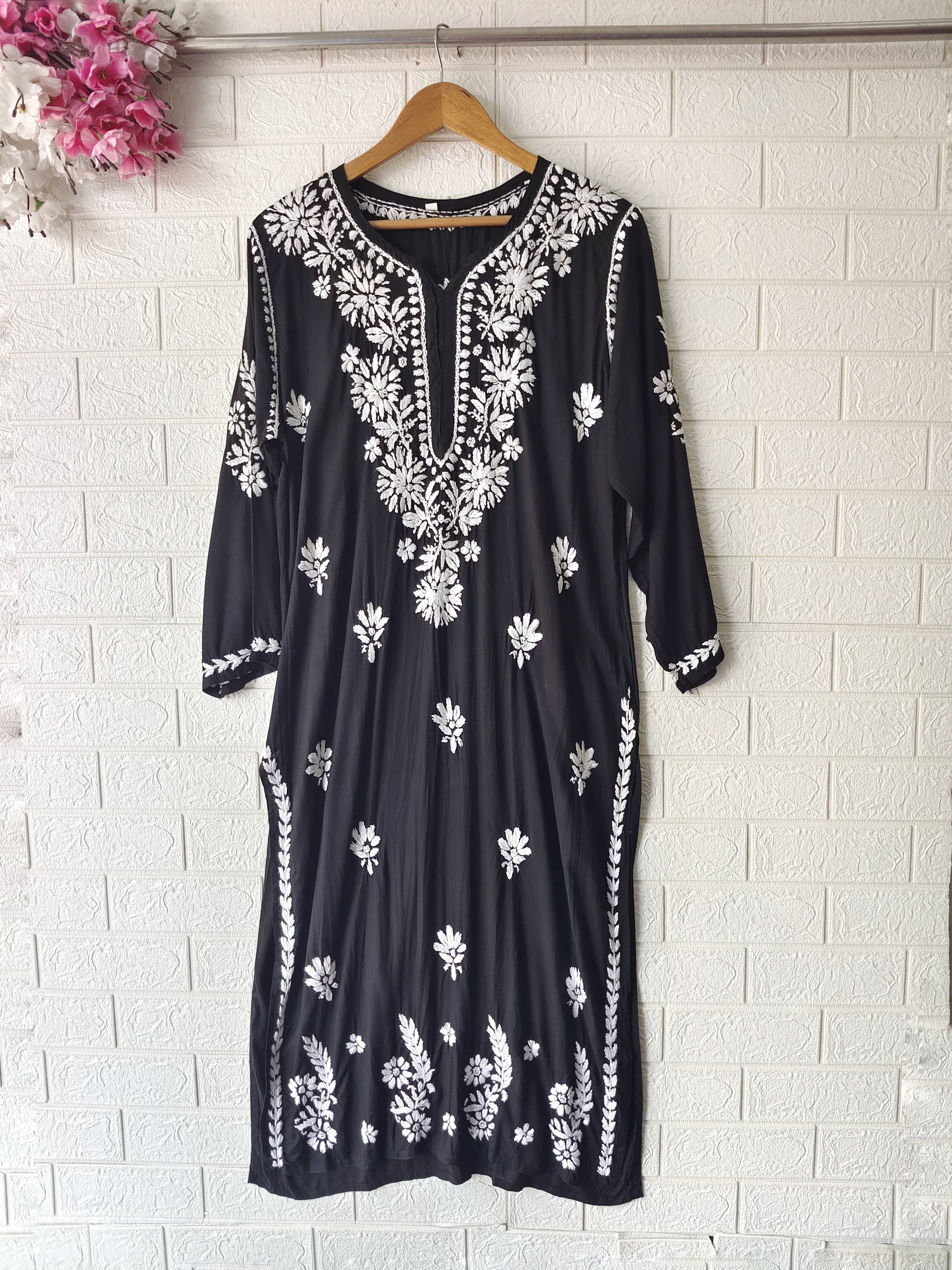 Premium Modal Cotton Chika. Embroidery kurta