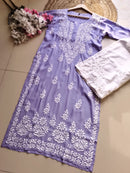 Modal Pure Cotton 3d Work Chikan Kurta