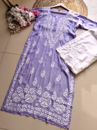 Modal Pure Cotton 3d Work Chikan Kurta