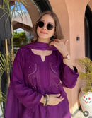 Iddat Muqaish Work Fine Handwork Lucknowi Kurta Plazo 2pcSet