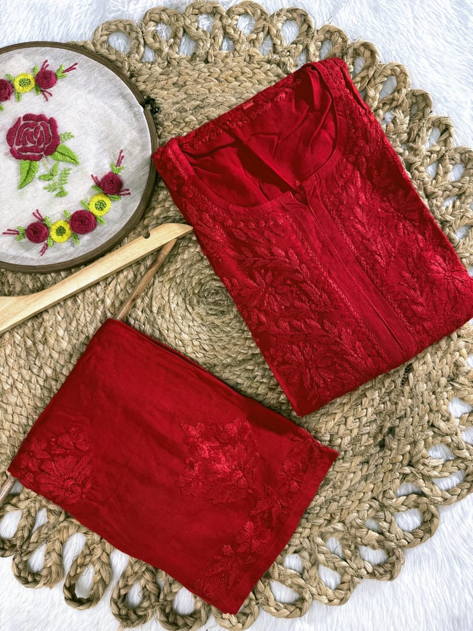 Rangrez Luxury Feel Rayon Kurta and Free size plazzo