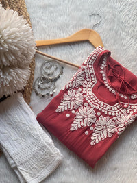 Adorable Viscose Boat Neck dori With Pant