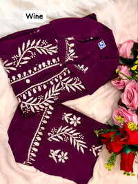 Modal Cotton Fine Embroidery Work Stylish Shirt Pant