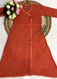 Ghas patti Hand rayon work dot Dori Angrakha