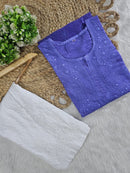 Exclusive chanderi dual shades machine work kurti