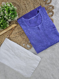 Exclusive chanderi dual shades machine work kurti