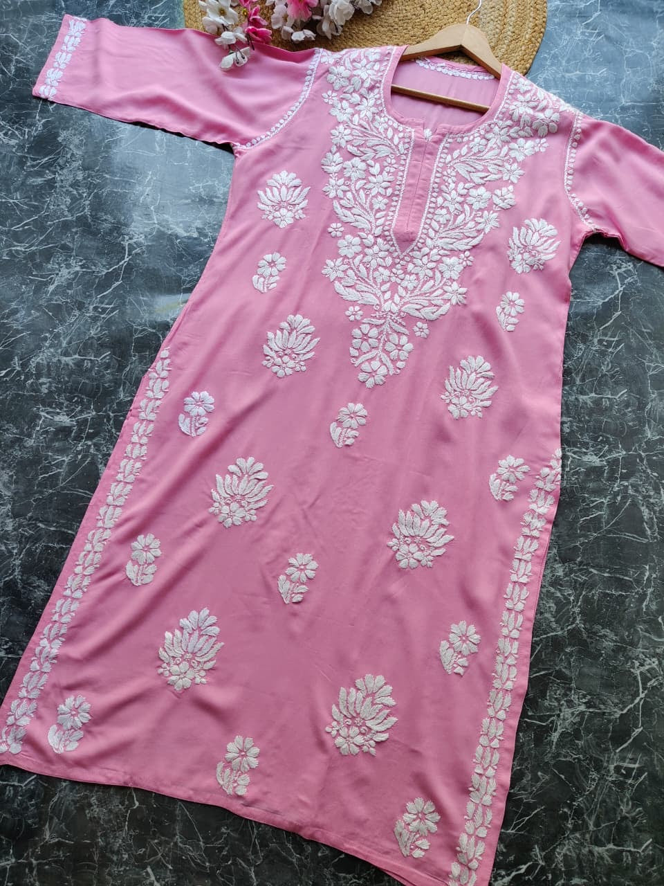 Soft Rayon Long Handwork Kurtis
