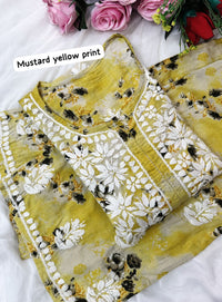 Rich Work Pure Mul cotton Kurti And handwork plazzo