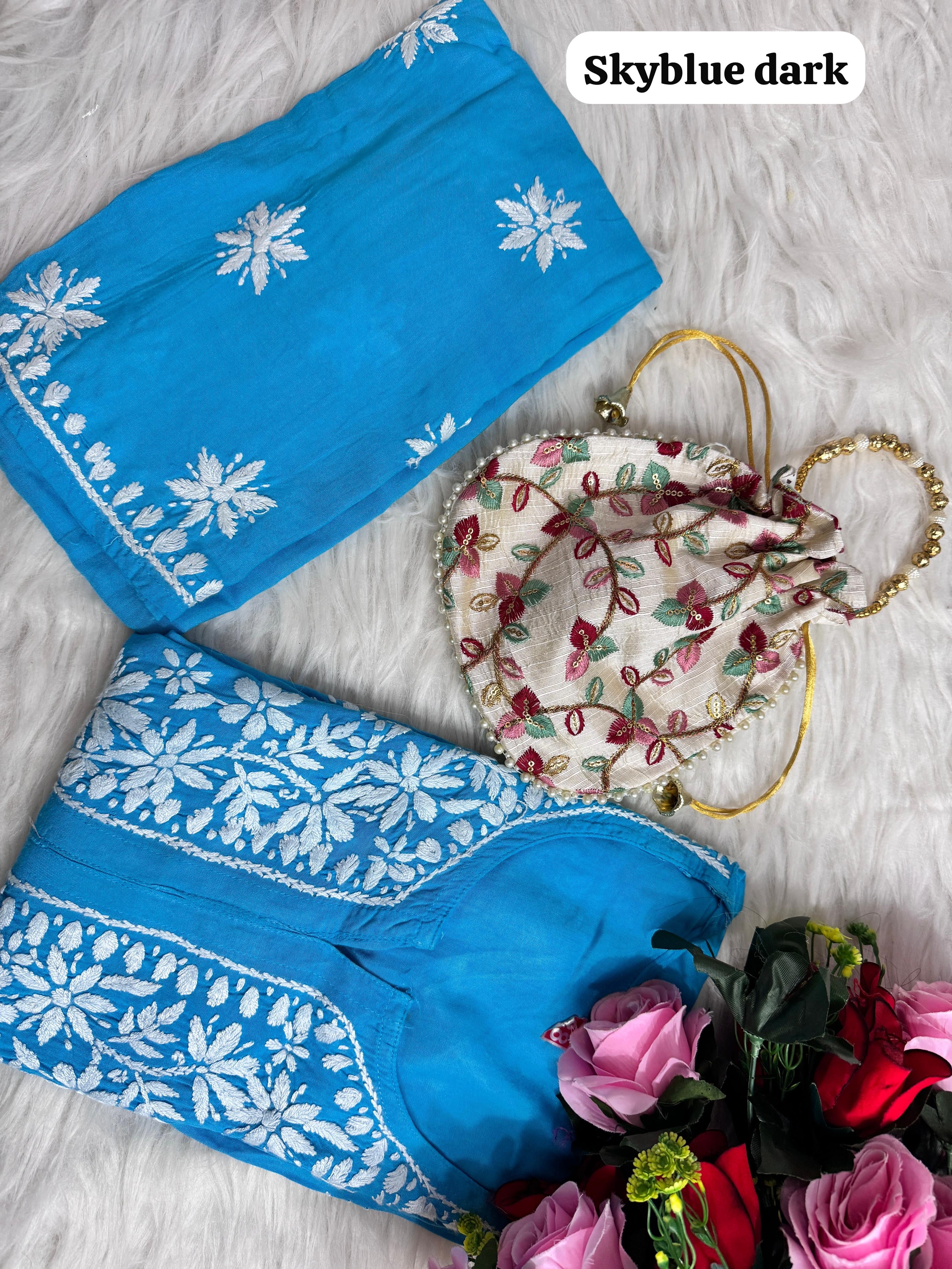 Heavy Handwork Kurti Combo with potli