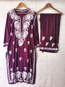 Stylish Crafted Chikankari heavy embroidered kurta Set