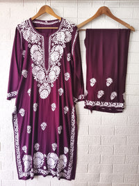 Stylish Crafted Chikankari heavy embroidered kurta Set