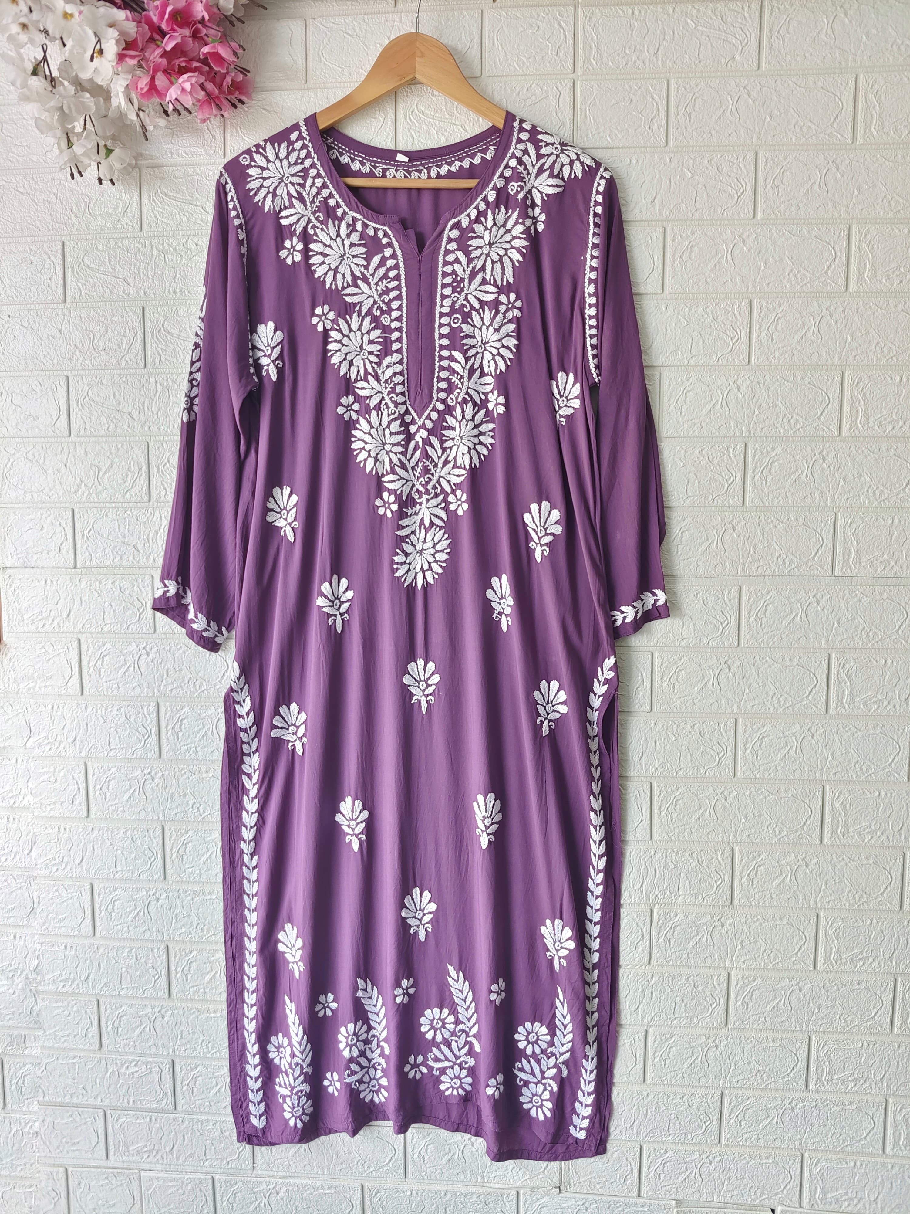 Premium Modal Cotton Chika. Embroidery kurta