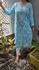 Rayon Hand heavy Work Kurti With pant