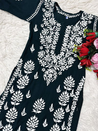 Heavy hand embroidery Modal Cotton Kurta