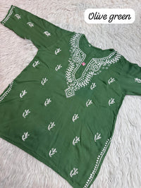 Rich Handworked Gala Buti Soft Short Top