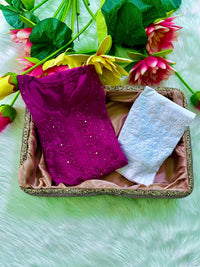 Zoya Muslin Muqaish Kurti  Ghaspatti with Bakhiya work