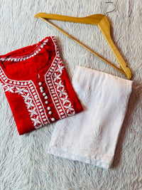 Rose Boota Modal Cotton Kurta With Plazo