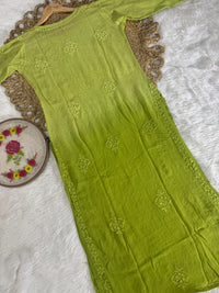 Dual Ombre Viscose Muqaish Handwork Kurta