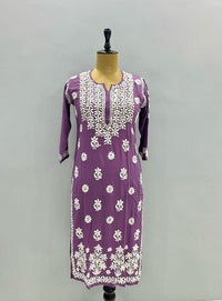 Non transparent Pure Handwork Modal Cotton Kurta