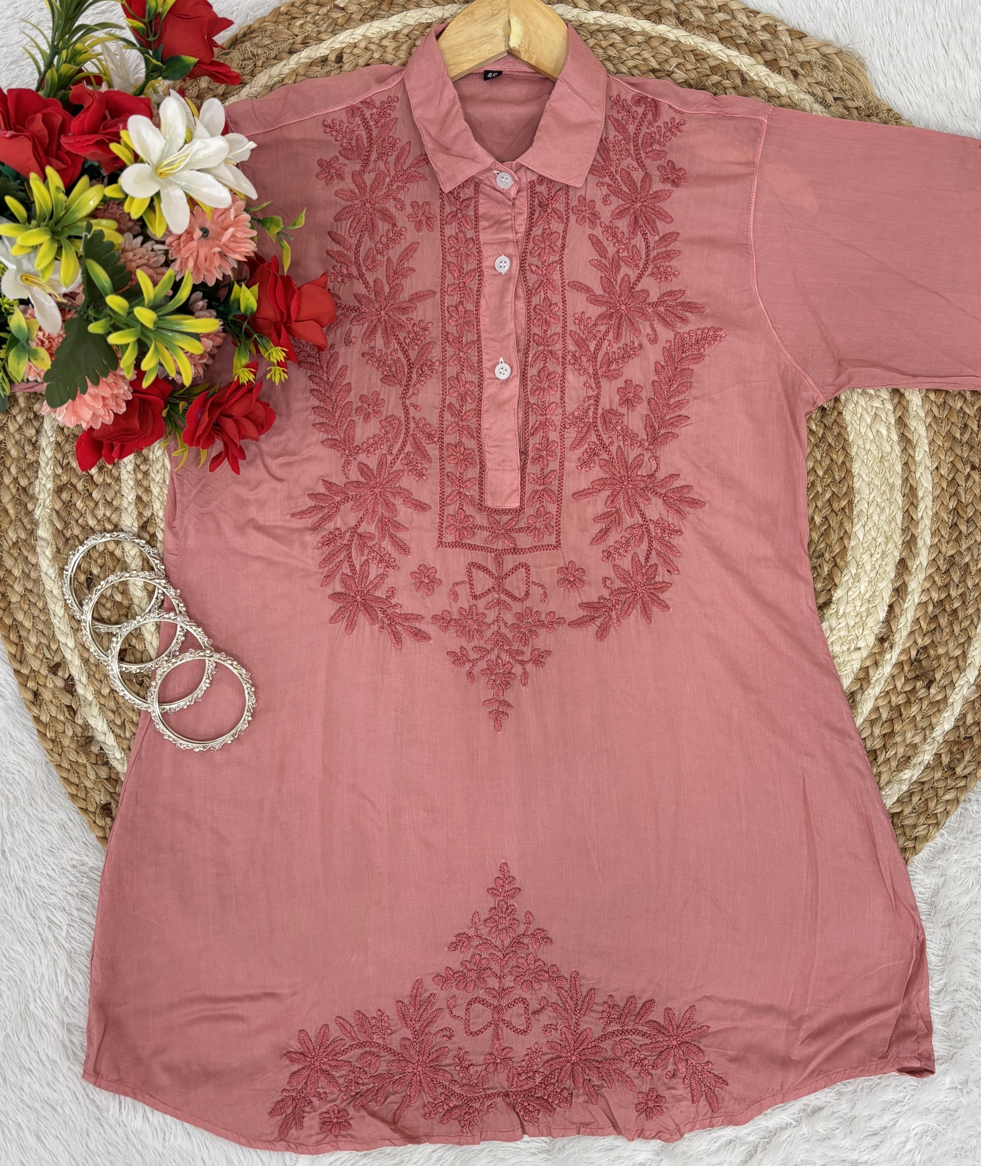 Anchor thread 3d Short Modal top With Dhoti combo